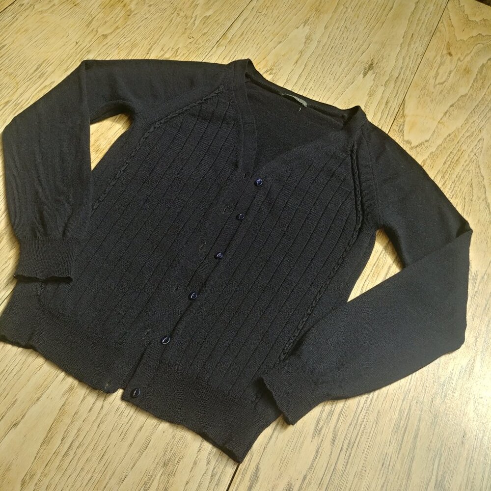 Iena 100% wool Women's XXS dark navy blue sweater top cardigan